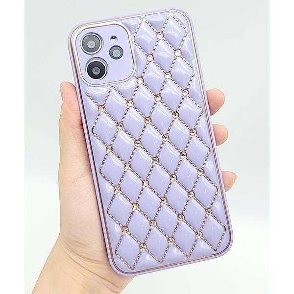 スマホケース ラインストーン付き キルティング スマホケース カバー