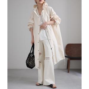 パーカー マウンテンパーカー レディース ボリュームスリーブフードロングブルゾンコート