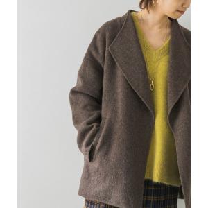 アウター シャンブレーウールリバーショートコート