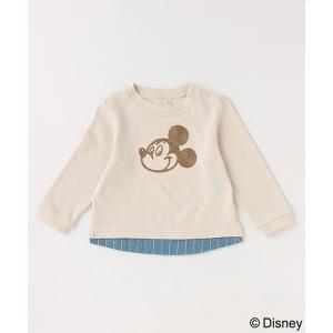 tシャツ Tシャツ 【Disney】ミッキー刺しゅう長袖Tシャツ