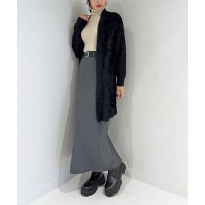 カーディガン シャギーロングニットカーディガン レディース