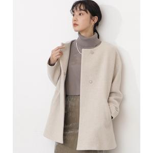 カシミヤブレンドライトコート ノーカラー/0171252913