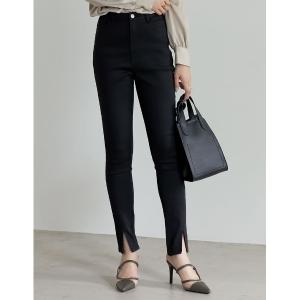 パンツ デニム ジーンズ レディース フロントスリットスキニーデニムパンツ