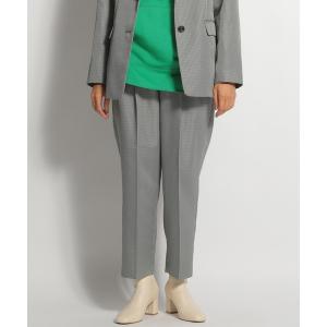 パンツ チェック柄2タックテーパードパンツ