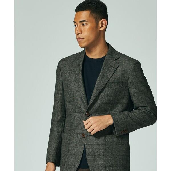 ジャケット テーラードジャケット ソフトタッチツイスト ラスティックウィンドペーン ジャケット メン...