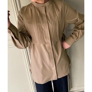 シャツ ブラウス ピンタックレイヤードシャツ