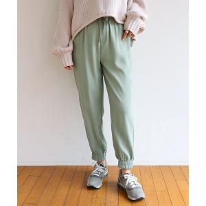 パンツ とろみ素材ドロストジョガーパンツ
