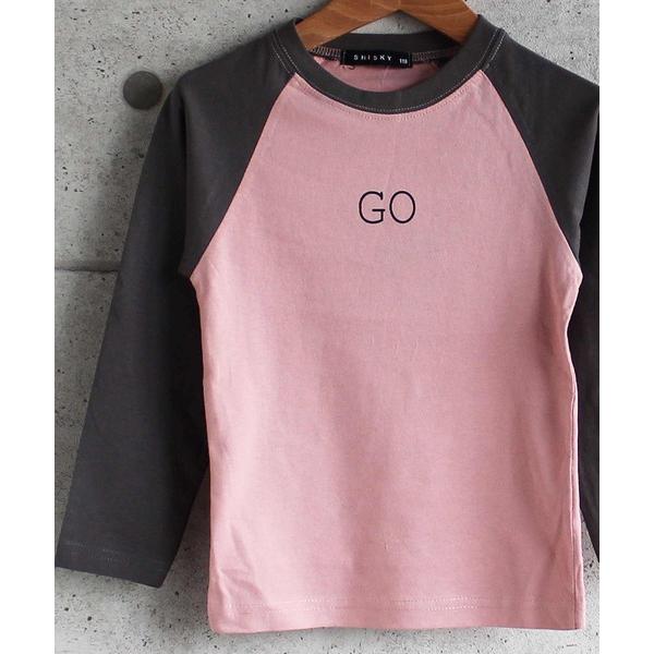 tシャツ ラグラン フォント ロゴ 柄込み ロンT キッズ キッズ 子供服 男の子 女の子