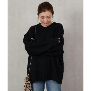 ニット ▽【WEB限定】パッチワークケーブルニット