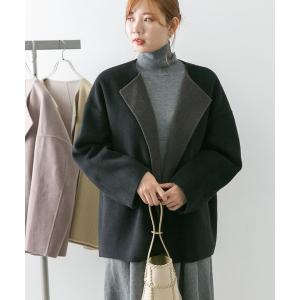 アウター カシミヤシルクミドルリバーコート