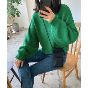 ニット クロップドカラーニット