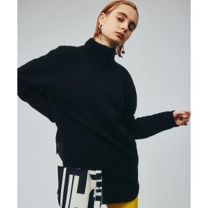 ニット カシミヤ混パフォームハイネックニット レディース