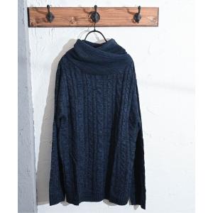 セーター ニット ショールネックデザインケーブルニット メンズ レディース