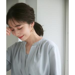 ブラウス シャツ 「EASY CARE」「新色追加」着回し力抜群。フロントタック長袖ブラウス「sustainable」 レディース