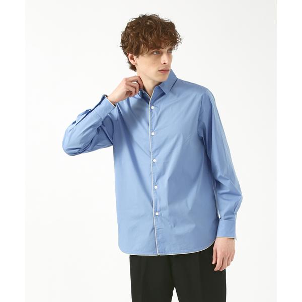 シャツ 200/2 ストレッチ パイピングシャツ メンズ