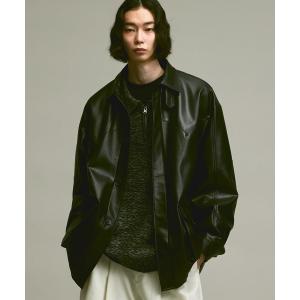 メンズ ジャケット カバーオール Stand collar leather jacket（renewal）/スタンドカラーフェイクレザージャケット（リ｜zozo