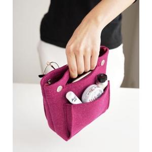 レディース ポーチ 「INVITE. L 」コンパクト フェルトバッグinバッグ / Compact Felt Bag In Bag｜zozo