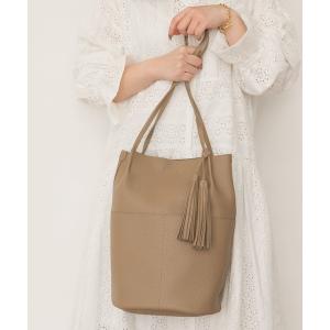 トートバッグ タッセル付バケツトートバッグ レディース
