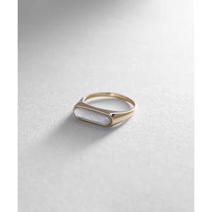 COCOSHNIK（ココシュニック） 指輪 リング K10カラーストーン（白蝶貝