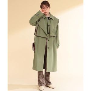 ステンカラーコート Ray BEAMS / レイヤード ショルダー コート