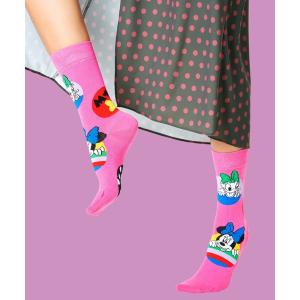 靴下 レディース 「Limited」Happy Socks × Disney Daisy ＆ Minnie Dot レディース メンズ クルーソックス｜zozo