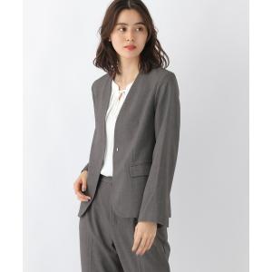 ジャケット ノーカラージャケット 洗えるきれいジャケット　956545