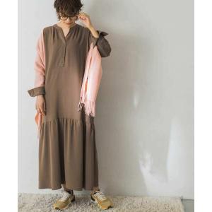 ワンピース ギャザーヘムロングワンピース