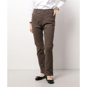 パンツ レディース Tuche/トゥシェ　ストレートスタイル　レギンスパンツ　ベルトループ付き　立体前あき風　フルレングス丈