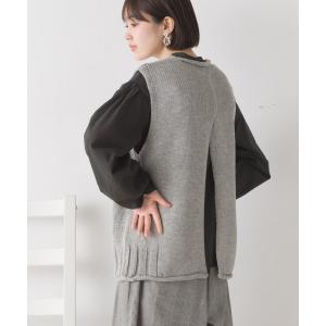 ベスト ジレ 「SO」後ろ開きニットベスト レディース