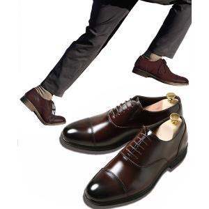 ビジネスシューズ 「Stnd works/スタンドワークス」走れる!!カウレザープレーントゥ　ストレートチップドレスシューズ メンズ