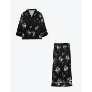 パジャマ SLEEPY SLEEPY メンズサテンフラワープリントパジャマ 長袖＆ロングパンツ/セットアップ／ メンズ