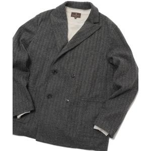 アウター 14Gケーブル編み ダブルジャケット made in japan