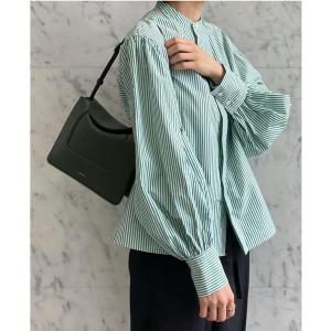 シャツ ブラウス コットンタイプライター ボリュームスリーブシャツ