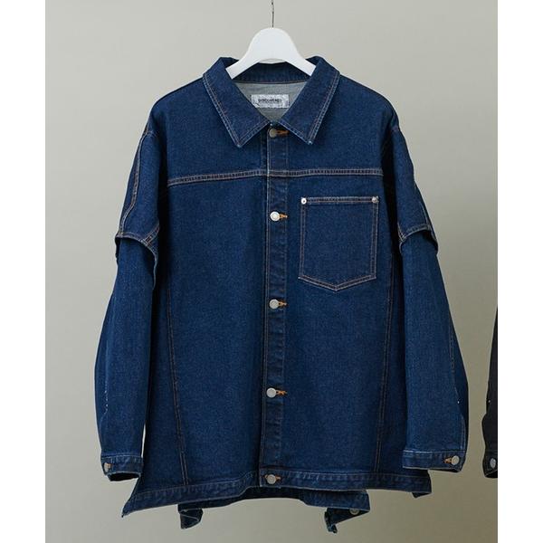 ブルゾン アウター DISCOVERED_STRETCH DENIM LAYERED BLOUSON...
