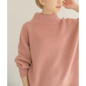 ニット 片畦ハイネックニット