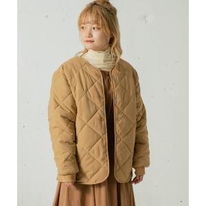 ダウン ダウンジャケット ノーカラーキルティングジャケット