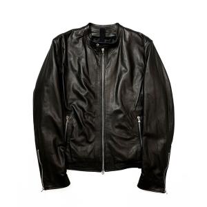 ジャケット ライダースジャケット メンズ MUSHER/マーシャー  LAMB LEATHER WITH THIN DOWN｜zozo