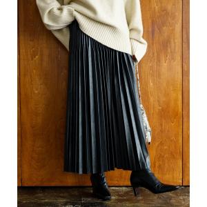 スカート フェイクレザープリーツスカート