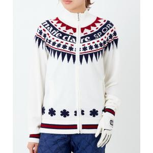 ニット ジップアップ セーター/ニット/蓄熱