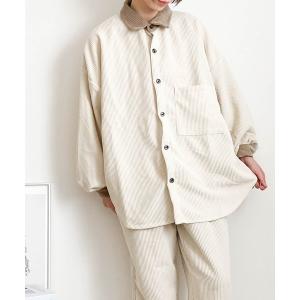 シャツ コーデュロイ袖ギャザーBIGシャツ メンズ レディース