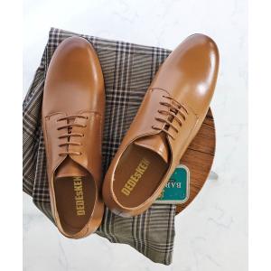 ビジネスシューズ DEDESKEN /本革　ビジカジレザーシューズ　 MADE IN JAPAN クラシカルなプレーントゥレザーシューズ(10601)