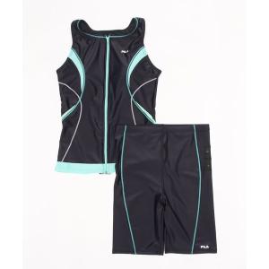 水着 レディース配色フルジップセパレート水着