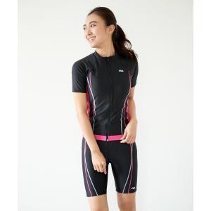 水着 「FILA / フィラ」レディース配色袖付フルジップセパレート水着 レディース