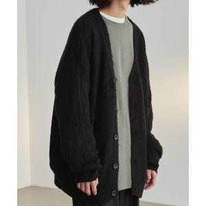 カーディガン モヘアライクシャギーニットルーズカーディガン