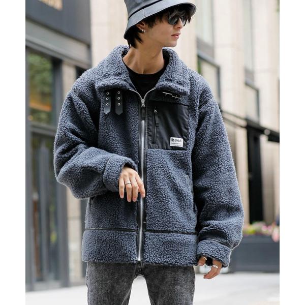 ブルゾン アウター もこもこ シープボア風 ／ オーバーサイズ ルーズ ボンバージャケット ユニセッ...