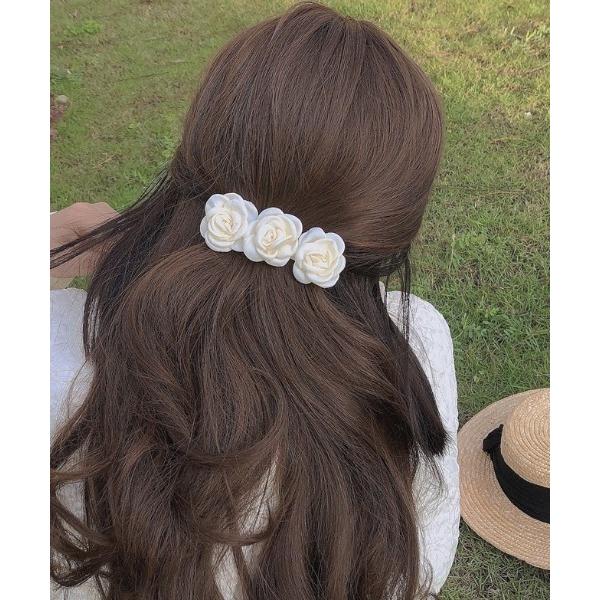 ヘアクリップ レディース ローズヘアクリップ