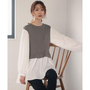 tシャツ Tシャツ フハクドッキングベスト長袖/957997 レディース