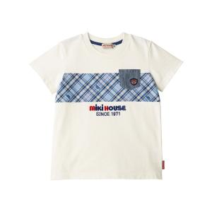 MIKI HOUSE（ミキハウス） tシャツ チェック切り替え半袖Tシャツ