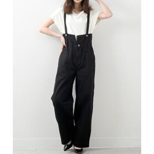 オールインワン ハイウエストサス付ワイドパンツ