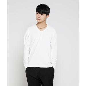 tシャツ VANQUISH / ヴァンキッシュ プレミアム ベロア Vネック 長袖 Tシャツ メンズ レディース